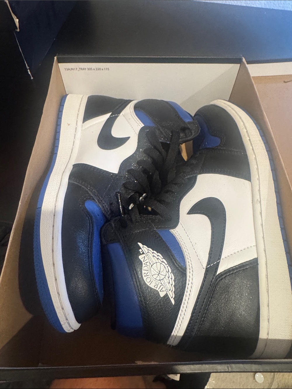 Nike Air Jordan 1 High Black White Royal Blue Men’s Sneakers